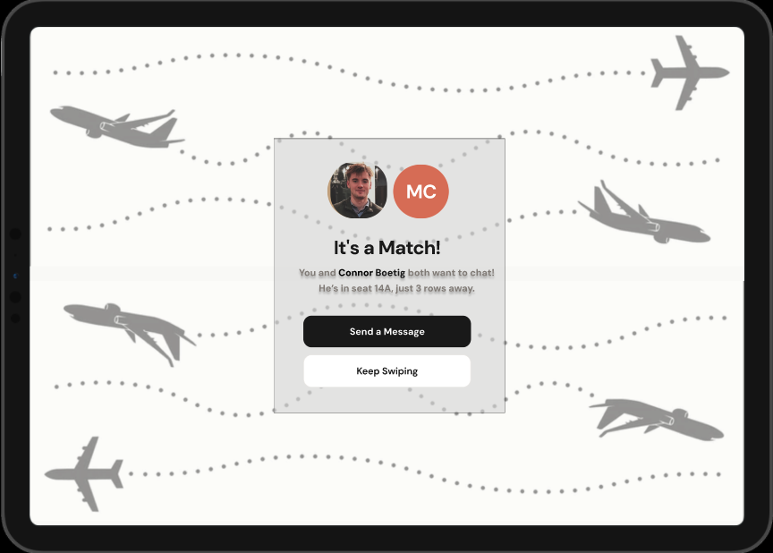 SeatMate match confirmation screen