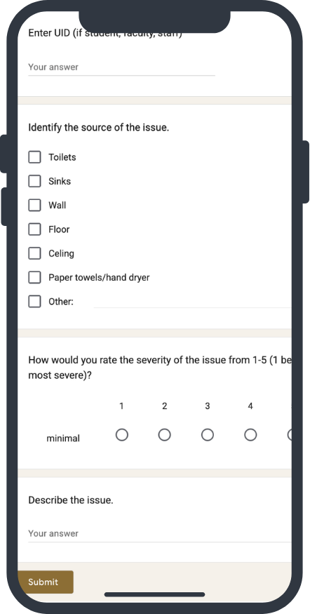 Second half of the Google Form